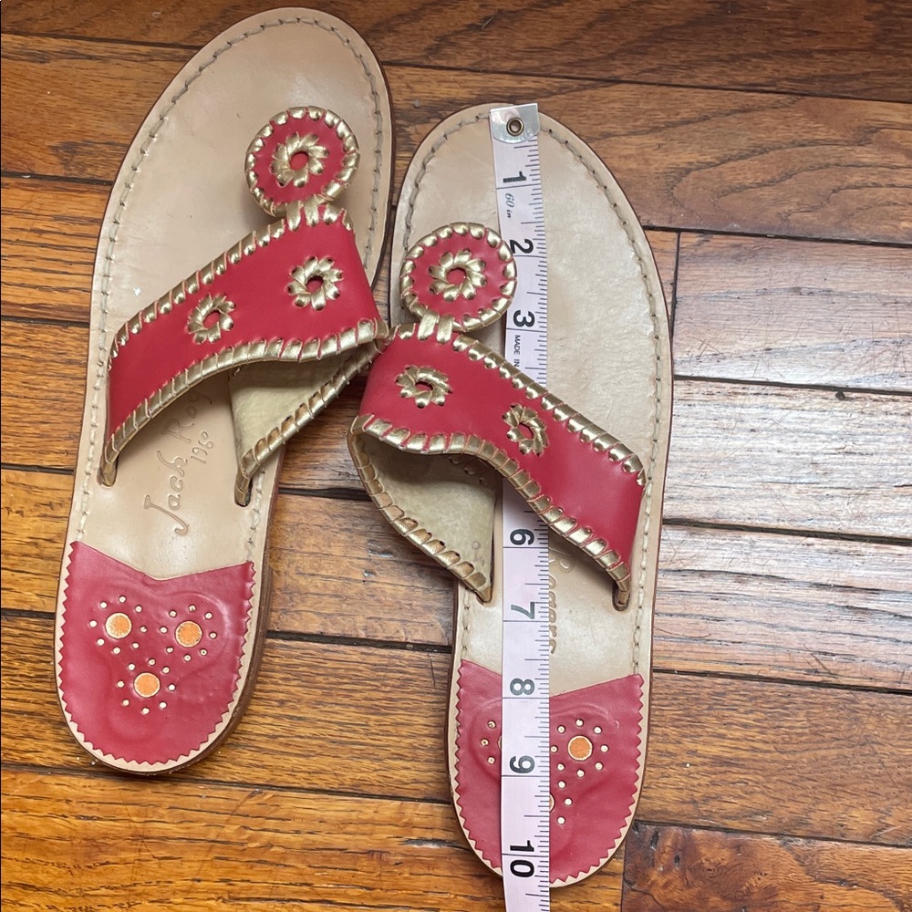 Jack Rogers Women's Red and Tan Sandals - Picture 9 of 12